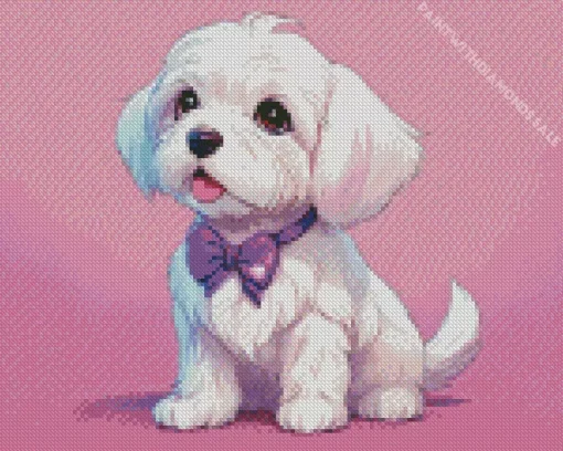 Cute Bichon Frise Diamond Painting