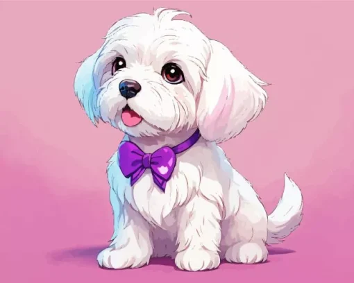 Cute Bichon Frise Diamond Painting