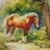 Cute Brown Horse Diamond Painting