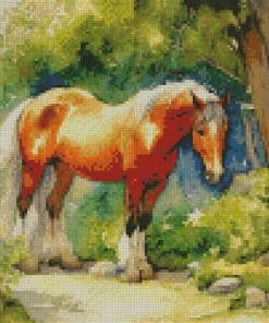 Cute Brown Horse Diamond Painting