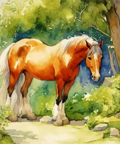 Cute Brown Horse Diamond Painting