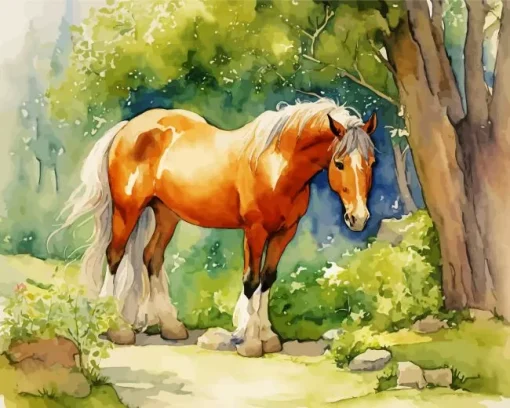 Cute Brown Horse Diamond Painting