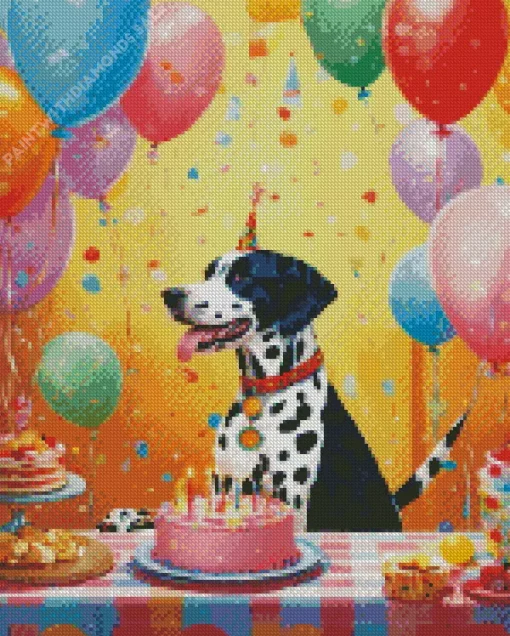 Cute Dalmatian Birthday Diamond Painting