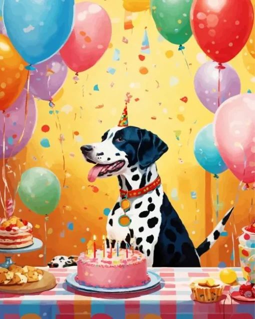 Cute Dalmatian Birthday Diamond Painting