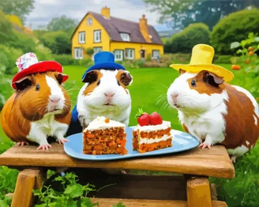 Cute Guinea Pigs Diamond Painting