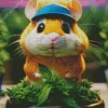 Cute Hamster With Plants Diamond Painting