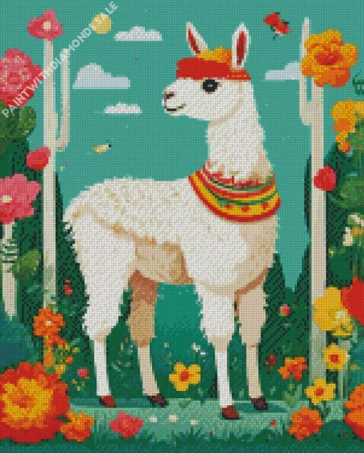 Cute Llama Diamond Painting