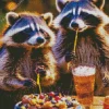 Cute Raccoons Diamond Painting