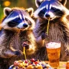 Cute Raccoons Diamond Painting