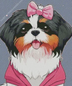 Cute Shih Tzu Dog Diamond Painting