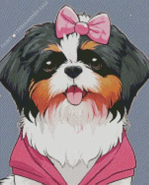 Cute Shih Tzu Dog Diamond Painting