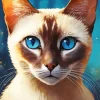 Cute Siamese Cat Diamond Painting