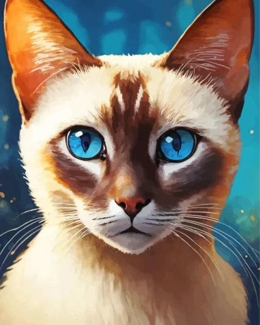 Cute Siamese Cat Diamond Painting