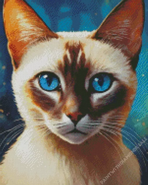 Cute Siamese Cat Diamond Painting