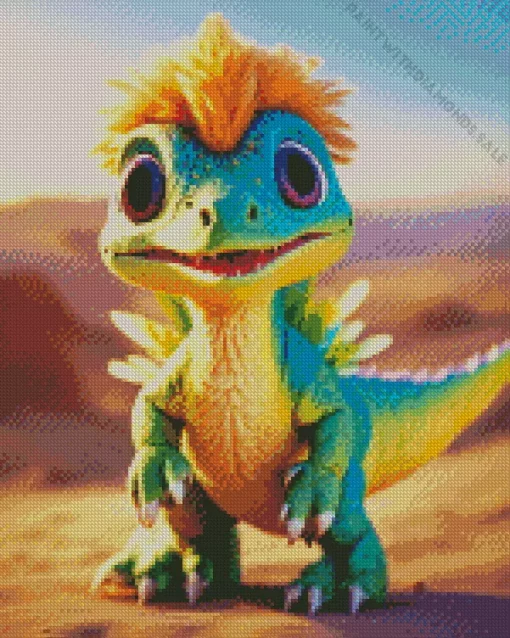 Cute Baby Dinosaur Diamond Painting