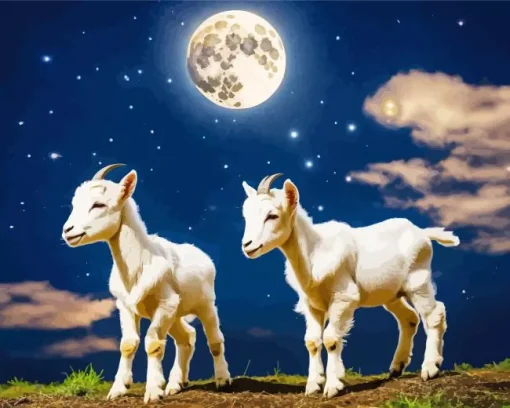 Cute Baby Goats Diamond Painting