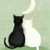 cute black and white cats Diamond By Numbers