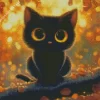 Cute Black Cat Diamond Painting