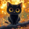 Cute Black Cat Diamond Painting