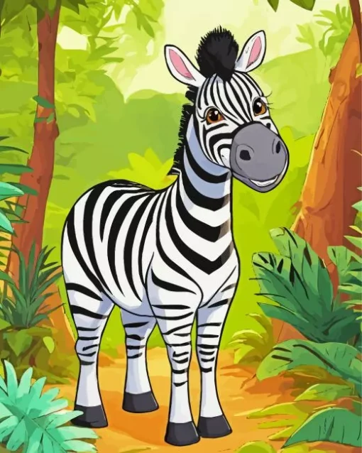 Cute Cartoon Zebra Diamond Painting