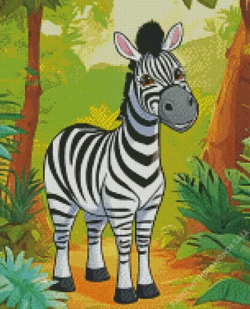 Cute Cartoon Zebra Diamond Painting