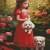 Cute Girl With Bichon Frise Diamond Painting