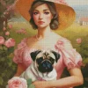 Cute Girl With Pug Diamond Painting