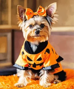 Cute Halloween Yorkshire Terrier Diamond Painting