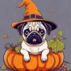 Cute Halloween Pug Diamond Painting