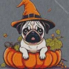 Cute Halloween Pug Diamond Painting