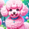 Cute Pink Poodle Diamond Painting