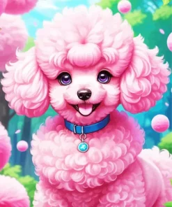 Cute Pink Poodle Diamond Painting