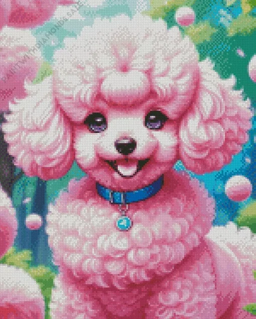 Cute Pink Poodle Diamond Painting