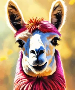 Cute Pink Llama Diamond Painting