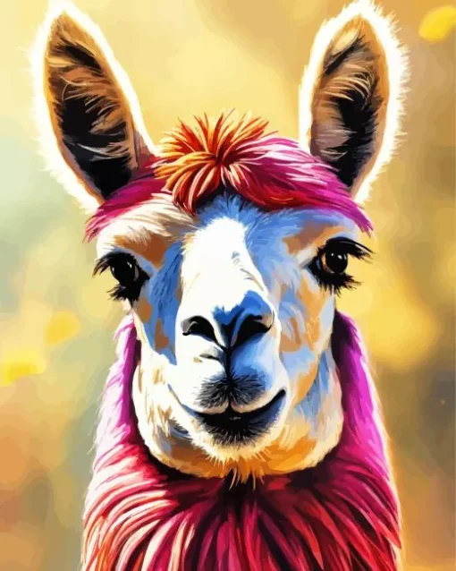 Cute Pink Llama Diamond Painting