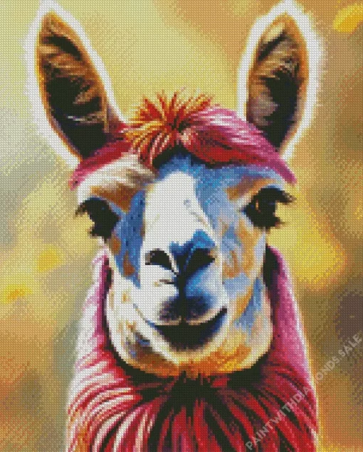 Cute Pink Llama Diamond Painting