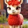 Cute Red Llama Diamond Painting