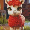 Cute Red Llama Diamond Painting