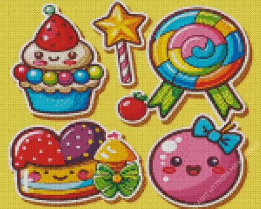 Cute Sticker Candy Land Diamond Painting