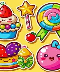 Cute Sticker Candy Land Diamond Painting