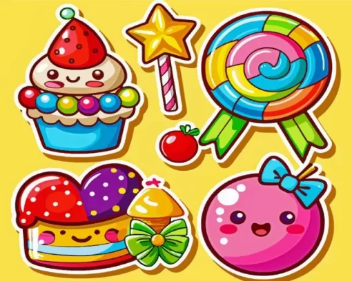 Cute Sticker Candy Land Diamond Painting