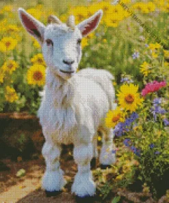 Cute White Goat Diamond Painting