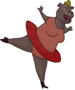 Dancing Hippo Diamond Painting