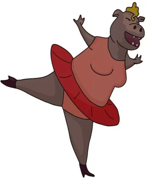 Dancing Hippo Diamond Painting