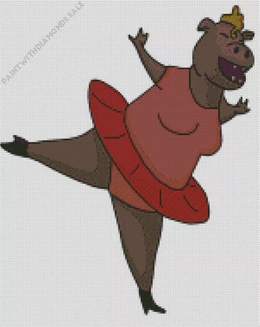 Dancing Hippo Diamond Painting