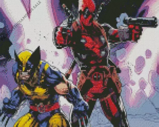 Deadpool And Wolverine Comic Books Diamond Painting