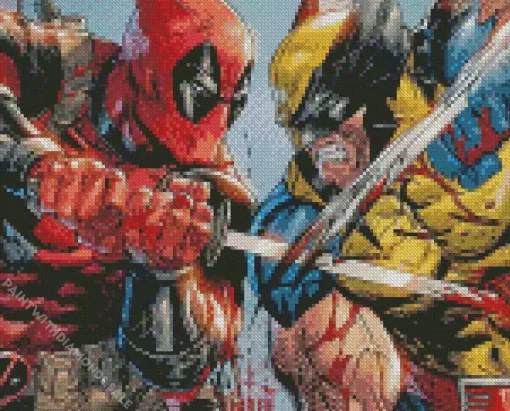 Deadpool And Wolverine Comics Diamond Painting