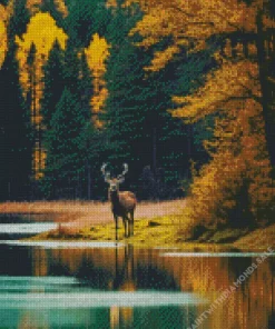 Elk Among The Trees Diamond Painting