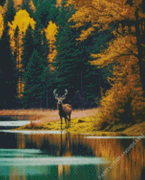 Elk Among The Trees Diamond Painting