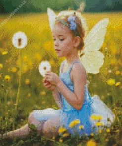 Fairy And Dandelions Diamond Painting